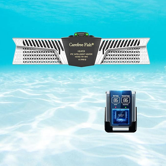 Carefree Fish Aquarium 500W 2IN1 PTC Ceramic Heater PID Control Digital Dual Independent Chip Control The Safest Most Accurate and Fastest Heater for Freshwater and Saltwater Tank (No Cooking Fish)