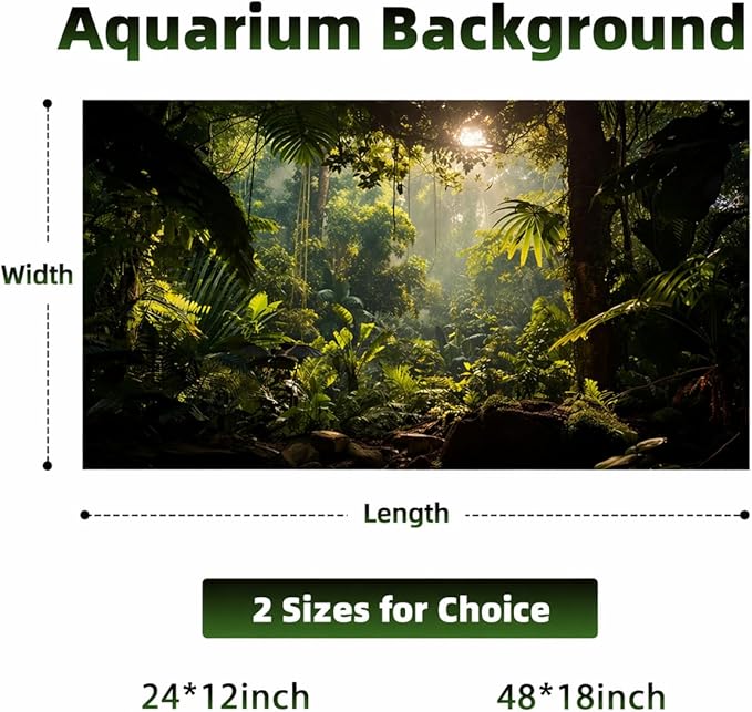 Aquarium Background, Ocean Fish Tank Background, Terrarium Background Cloth, Vinyl Cloth 48 x 18 inches