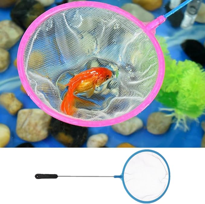 6 Piece Aquarium Fish Net for Fish Tank, Fine Mesh Skimmer Filter Quick Catching Net Long Handle for All Fish and Shrimp 10 Inches