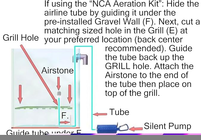 Silent USB Aquarium Air Pump | Throttle Switch | Airstone & Tube | Aeration Kit | Water Agitation | Eliminates Floating Bio Film