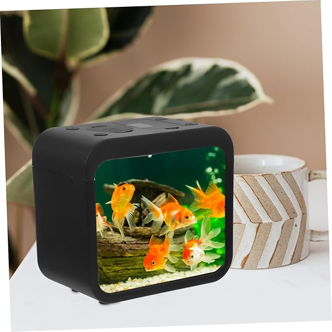Mipcase DIY Micro Landscape Aquarium Betta Fish Tank Kit with Plant Hydroponic Box Small Reptile Tank Desktop with Lighting