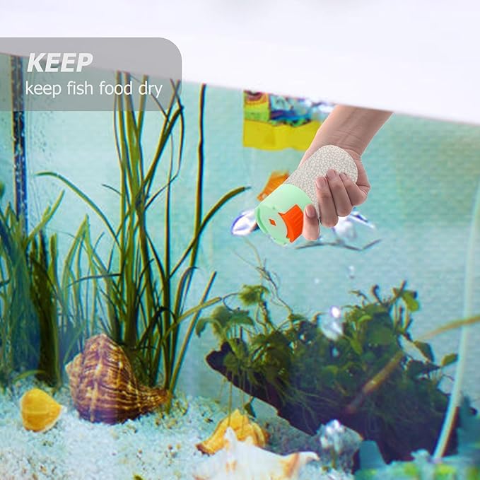 Yardwe Metering Fish Feeding Bottle Fish Food Storage Container Moisture-Proof Aquarium Feeder Green Non-Automatic Precise Feeding Tool for Aquatic Pets
