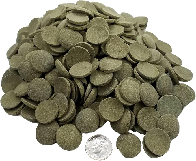 16mm - 5/8" Wafers of Spirulina, Algae, Veggies, Sinking for Bottom Fish, Shrimp, Snails, Crabs, Crayfish, All Tropical Fish, Zeigler Style Wafers...2-lb Med Jar