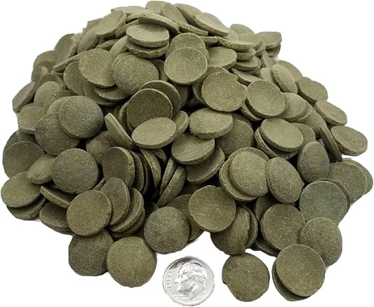 16mm - 5/8" Wafers of Spirulina, Algae, Veggies, Sinking for Bottom Fish, Shrimp, Snails, Crabs, Crayfish, All Tropical Fish, Zeigler Style Wafers...2-lb Med Jar