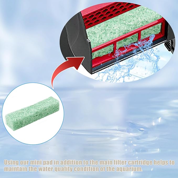 6pcs Filter Pads for Aqueon, Fish Tank Carbon Filter Pads Ammonia & Phosphate Reducer Aquarium Filter Accessories for Aqueon QuietFlow LED PRO Model 10 (Green)