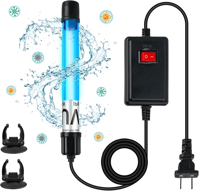 11W Aquarium UV Light for 55-150 Gallon Fish Tank Aquarium Algae Clean Light Green Machine Algae Remover (FishTankLight-11W)