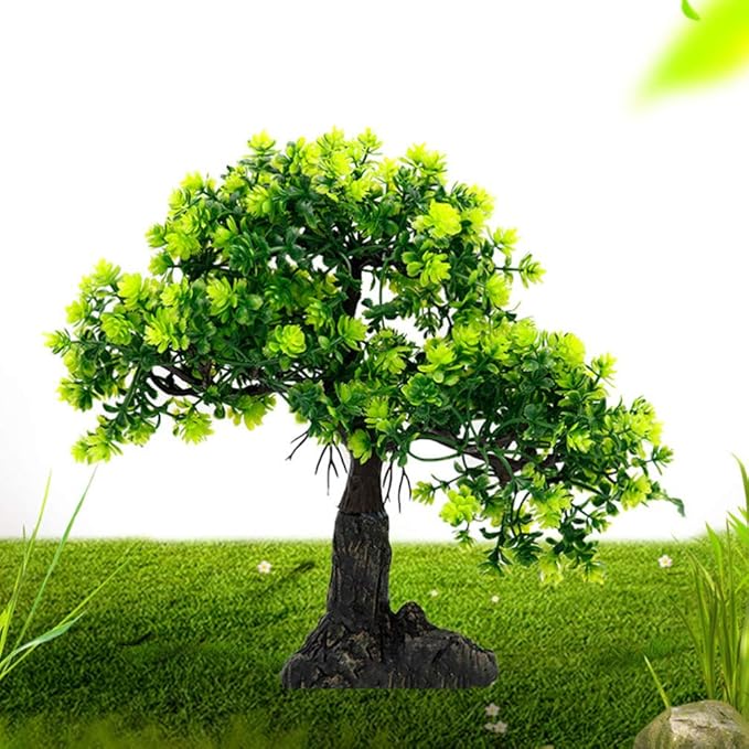 balacoo Artificial Tree Decor for Fish Tank Green Resin Aquarium Decoration Underwater Plant Ornament Safe for Aquariums Easy to Clean Fish Habitat