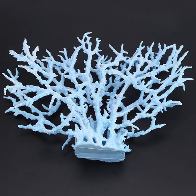 Aquarium Coral Plastic Vivid Artificial Coral Plant Ornament for Aquarium Underwater Fish Tank Pink (Large Size (37.4 X 18.9 X 6.7in))