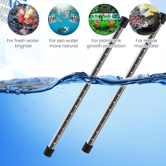 Sieral Aquarium Lids Polycarbonate Canopy with LED Light 2 Pcs Set 22.95 x 11.5 x 0.12 Inch for 33/40/55 Gallon with Center Brace Aquariums Cover Fish Tank Lid with a Hook Knife, Black