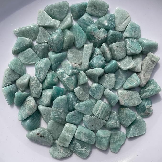 gemshan Amazonite Chip shealing stone 2lb/910g Healing Crystal Chips 7mm-9mm for Aquarium Vase Plant Decoration Jewelry DIY
