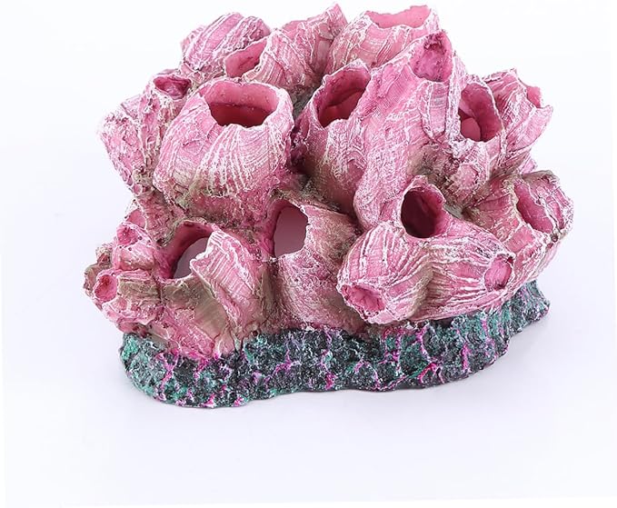 DOITOOL Lifelike Coral Reef Aquarium Ornament Realistic Resin Coral Decoration for Fish Tank Stunning Underwater Landscape Layout for Freshwater Aquariums Rosy