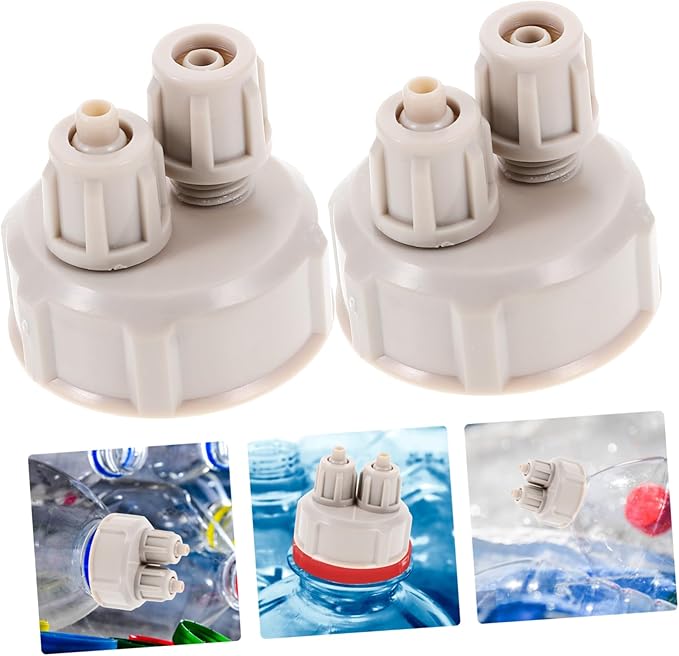 Mipcase 2pcs Guage Aquarium Bottle Reactor Planted Accessories Diffuser Tube Part for Plants Tank Cap Dioxide Tool Tank, Carbon Cap, Fish Generator Reactor, System