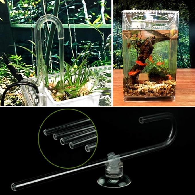 Aquarium Connectors U-Shape Clear Acrylic Pipe Fish for Tube CO2 System Accessories, 200mm