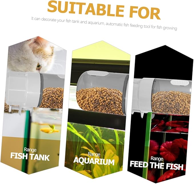 GANAZONO Automatic Fish Feeder Feeding Port Capacity Timing Device for Fish Tank Easy Operation and Cleaning for Aquariums and Turtles Battery Not Included