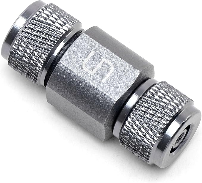 Ultum Nature Systems Pro CO2 Check Valve - Aluminum One Way Valve for Freshwater Aquarium CO2 Systems, Prevents Backflow into Regulators, Fits 6mm 3/16” Tubing, Matte Finish - 1 Pack