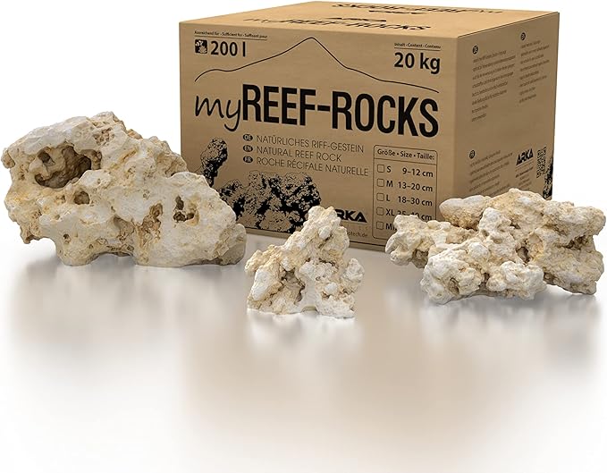 ARKA Aquatics MRROSXL myReef-Rocks - Natural Reef Rock - Also Suitable for Cichlid Aquariums - Highly Porous, Non-Toxic - 20 kg - XL
