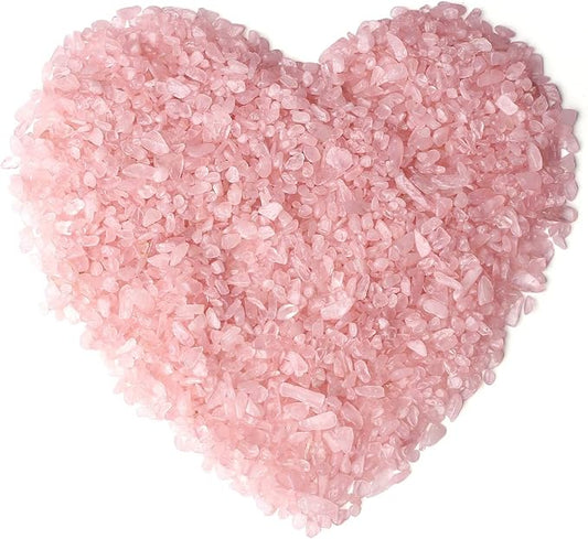 LAIDANLA Rose Quartz Crushed Stone Crystal Chips Bulk Natural Gemstones Healing Reiki Crystals Mini Quartz Vase Filler Aquarium Gravel 0.55lb