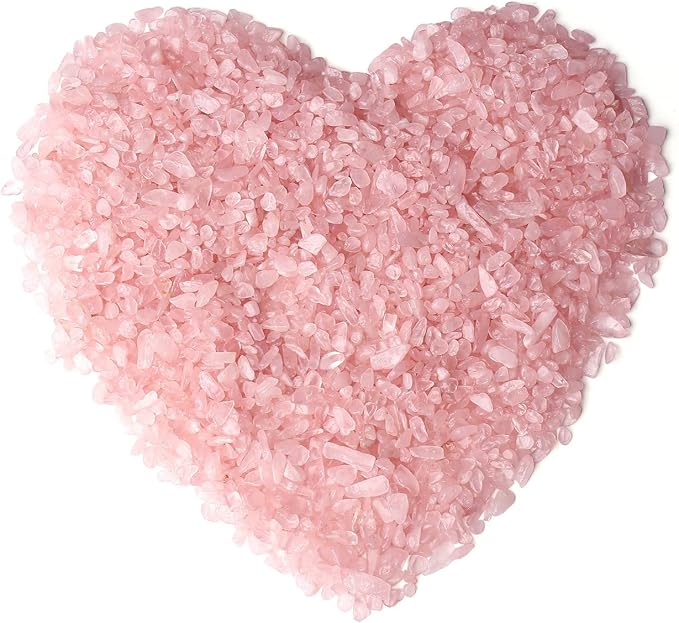 LAIDANLA 1lb/15.87oz Decorative Tumbled Gravel Pink Rose Quartz Crystals Chip Polished Bulk Natural Gem Aquarium Gravel Rocks Pebbles Fish Tank Gravel Vase Filler Succulents Terrarium Supplies