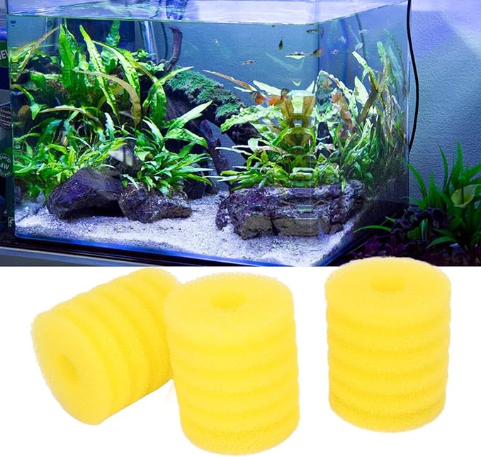 3Pcs Aquarium Filter Sponge Aquarium Filter Foam Sponge Fish Cylindrical Filter Foam Sponge Rolls Filter Accessories for Fish Aquarium Pre Filter fish tank filter