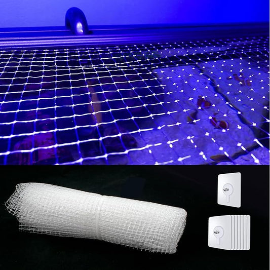 3.28 x 6.56 ft Clear Mesh Netting with 8 Traceless Screws, Plastic Cuttable Fish Tank Anti-Jump Protective Lid, Air Screen Net for Aquarium Covering