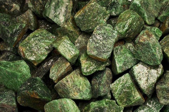 Fantasia Materials: 18 lbs Dark Green Aventurine Rough Stones from India