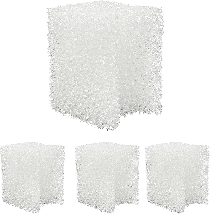 Underwater Filter Bio-Foam Pads Compatible with Fluval U1 Filter, Aquarium Foam Filter Media, Filter Sponge Replacement Parts for Aquaclear Canister Aquarium Fish Tank (4 Pack)