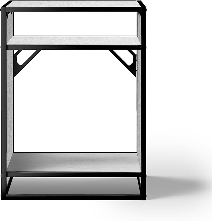 LANDEN Washed Oak Wood Metal Frame Stand, Three-Shelf for Fish Tanks up to 30 Gal, CLX60-60X45X80cm (23.6x17.7x31.49 in), for Fish Tanks and Reptile Terrariums, Home & Office Use