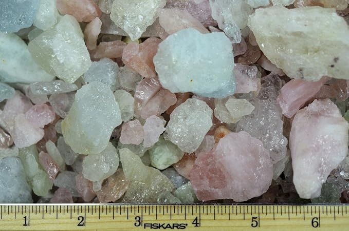Fantasia Materials: 1 lb Morganite and Beryl Rough Stone Mix from Brazil