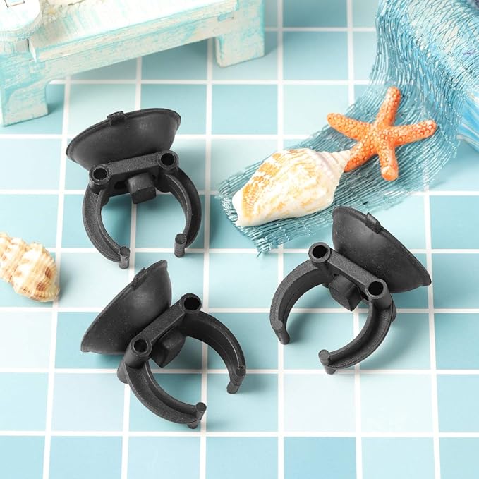 POPETPOP 10Pcs Aquarium Sucker Cup for Air Line Pipe Wire Holder (Black)