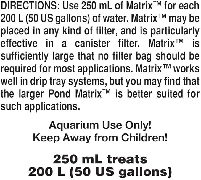 Seachem Laboratories 6506 55 Matrix 250 mL Tidal Filter