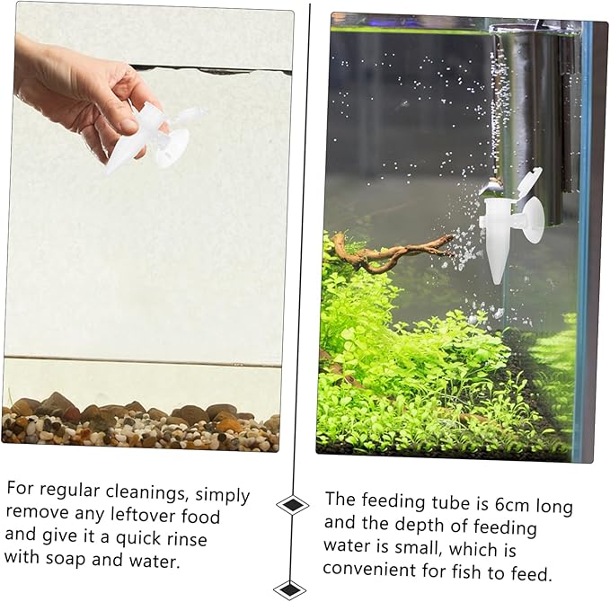 POPETPOP 5PCS Automatic Shrimp Feeder Tube with Suction Cup for Aquarium Mini Shrimp Hatchery Fish Feeding Device Small Fish PET Feeder