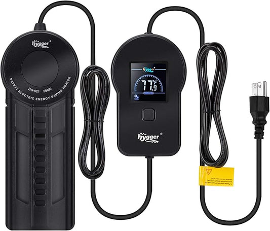 hygger 500W Aquarium Heater, Submersible Fish Tank Water Heater with External Color LED Digital Temperature Controller, Fast Heating for 60~120 Gallon
