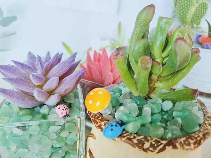 ZHIYUXI Green Aventurine Crystal Chips Bulk Fish Tank Gravel Vase Filler Stones Bulk Crushed Crystals Gemstone Polished Natural Quartz Stone Healing Crystals Glass Stones Fish Rocks