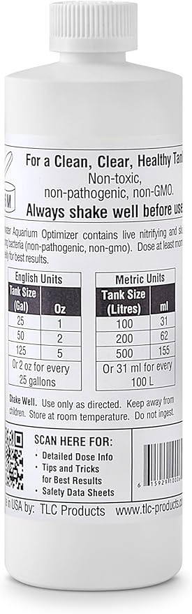TLC Products, Freshwater Aquarium Optimizer, Aquarium Water Clarifier, Reduces Ammonia, 16 Fl Oz