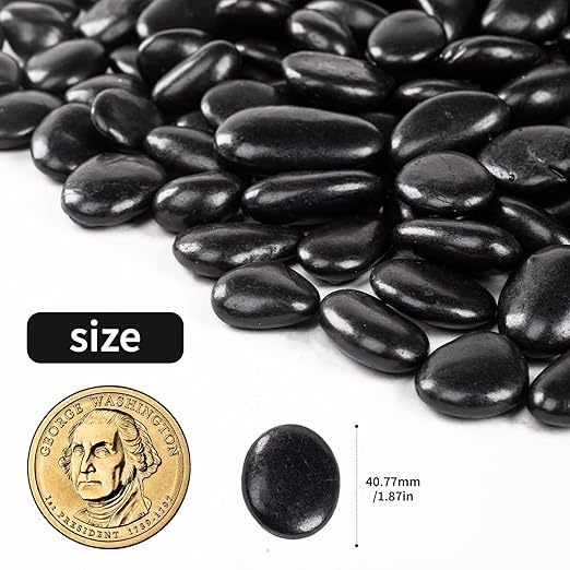 20lb Black River Rock, Suitable for Aquarium Gravel, vase Decorative Stone, Plant Rock, Rock for houseplants
