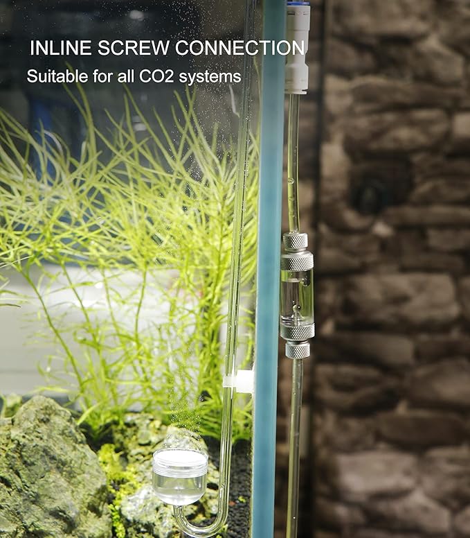 Aquarium Glass CO2 Diffuser with U Tube & Inline CO2 Bubble Counter