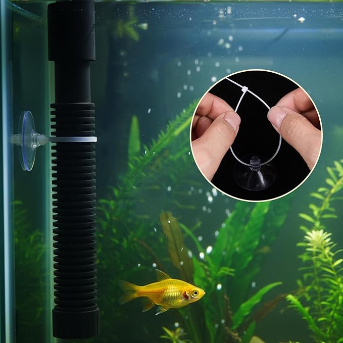 50PCS Aquarium Suction Cups, 25mm Small Suction Cups and 70PCS Zip Tie Aquarium Plant Holder Suctions Cup for Binding Aquariums Plant Holder Fishes Tanks Plants Moss Shrimp Nest Landscape Fixation