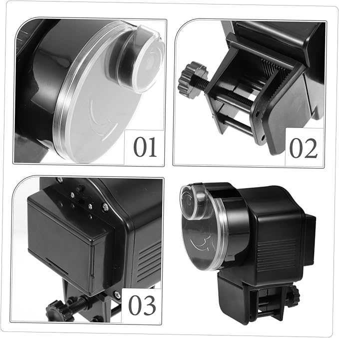 ibasenice Automatic Aquarium Fish Feeder Timer Dispenser for Small Fish Tank, Battery-Free Aquarium Feeding Tool for Goldfish and Aquatic Pets