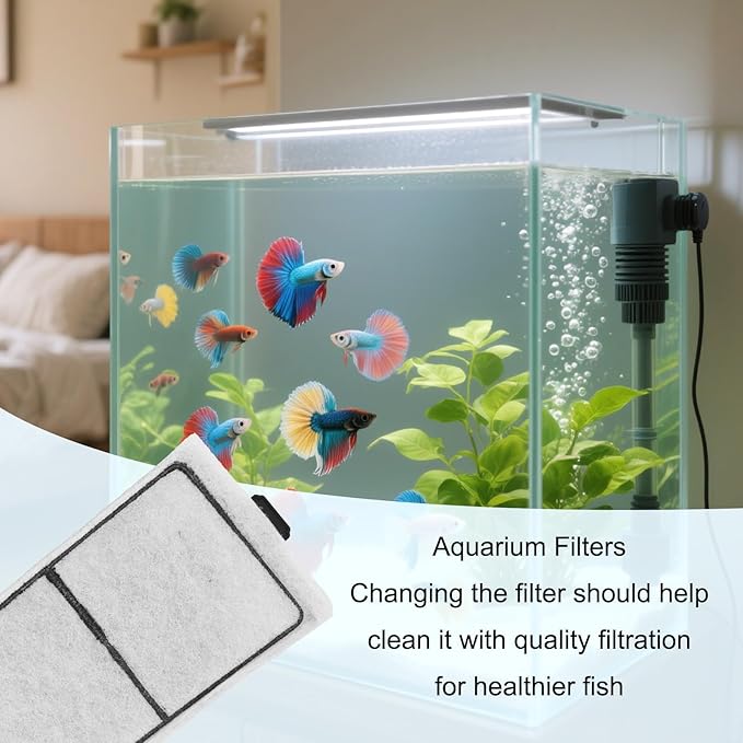 lasuroa 6pcs Carbon Filter Cartridges Compatible with Top Fin PF-S, 5.3X3.1 Inch Fish Tank Filter Cartridge Replacement for Aquarium Water Filtration