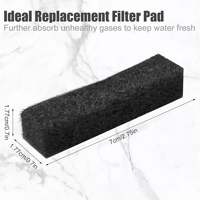 6pcs Filter Pads for Aqueon, Fish Tank Carbon Filter Pads Ammonia & Phosphate Reducer Aquarium Filter Cartridge Accessories for Aqueon QuietFlow LED PRO Model 10 (Black)