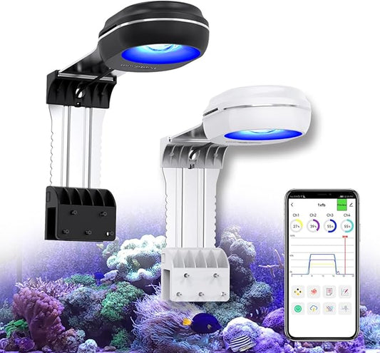 PopBloom RL60 WiFi Reef LED Light, 60W Full Spectrum Marine Reef LED Aquarium Lighting for Soft/LPS Corals & Saltwater Fish Tanks, Built-in Timer, WiFi Phone Programmable, Sunrise Sunset (RL60 WiFi)