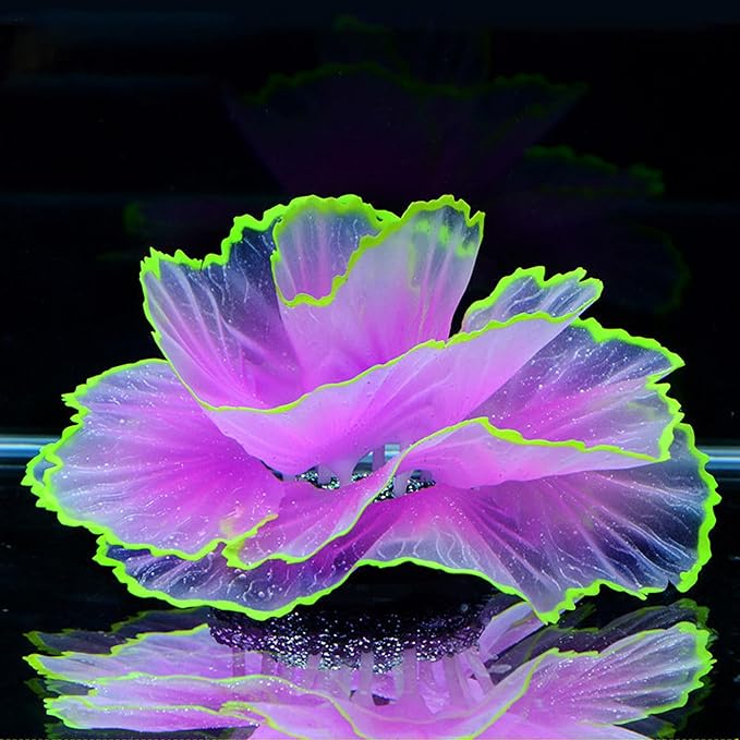 Besimple Aquarium Coral Ornament Glowing Effect Coral Decor Resin Fish Tank Plants Decoration for Aquarium Tank Landscape(Purple)