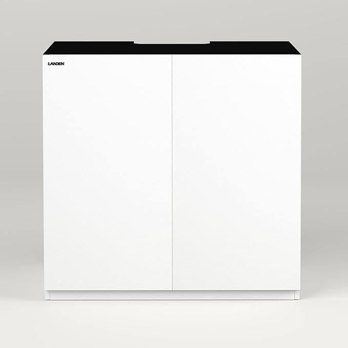 LANDEN Aquarium Wooden Stand and Cabinet for up to 55 Gal Tank, Fish Reptile Sea Salt WaterTank Stand, Nano Foam Leveling Mat Included, W35.5xD19.7xH31.5 in, Wooden Matte White Painted(Stand Only)