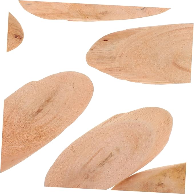 20pcs Natural Driftwood Oval Slices for Craft Decor Rustic Wooden Tags for Wedding Centerpieces Holiday Decorations for Aquariums Home Decor