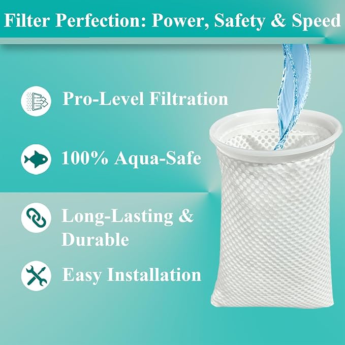 8 Pcs 7 Inch Filter Socks 150 Micron, Honeycomb 3D Filter Socks for Saltwater Aquarium, Sump Filter Sock, Reef Filter Sock Bags