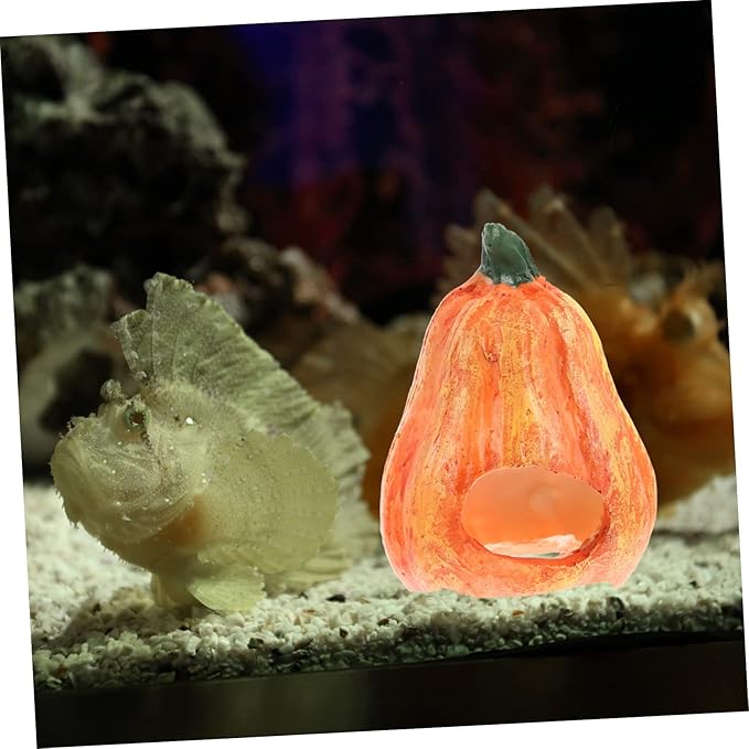 LIOOBO 2pcs Fish and Shrimp Hideout House Fish Tank Cave Lovely Cave Aquarium Halloween Decorations Betta Toys Shrimp Aquarium Supply Glass Decor Resin Hollow Breeding Tank
