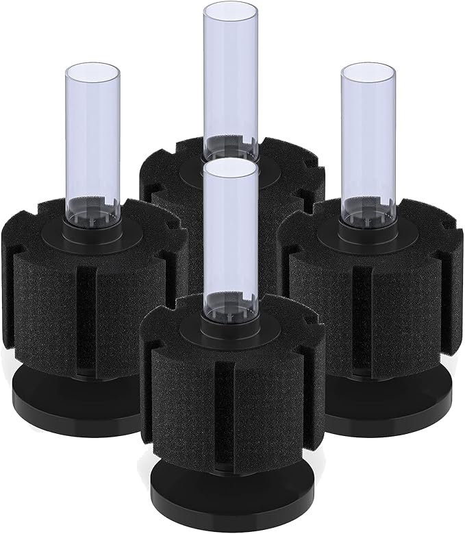 Pawfly Aquarium Bio Sponge Filter Quiet Betta Fry Shrimp and Small Fish Foam Filter for Fish Tank up to 30 Gallons, 4 Pack