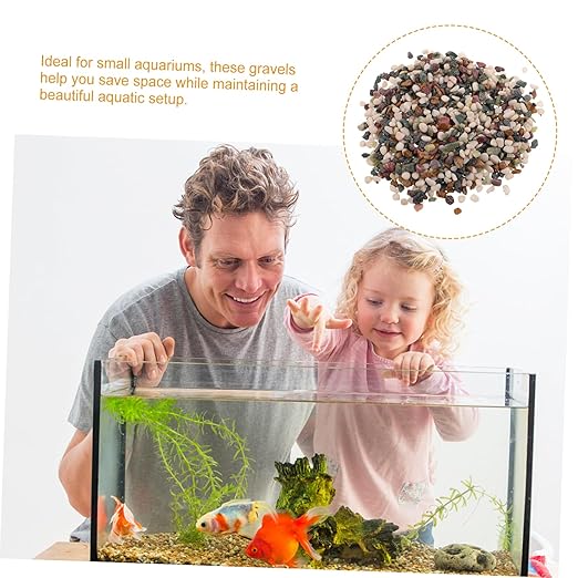 Abaodam Realistic Stream Stones Natural Aquarium Gravel Fish Tank Bottom Decor Sand Black Sand