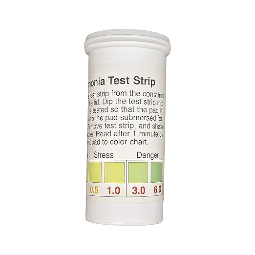 Ammonia NH3 Test Strips, 0-6ppm for Aquarium, Fish Tank and Pond Monitoring [Vial of 25]