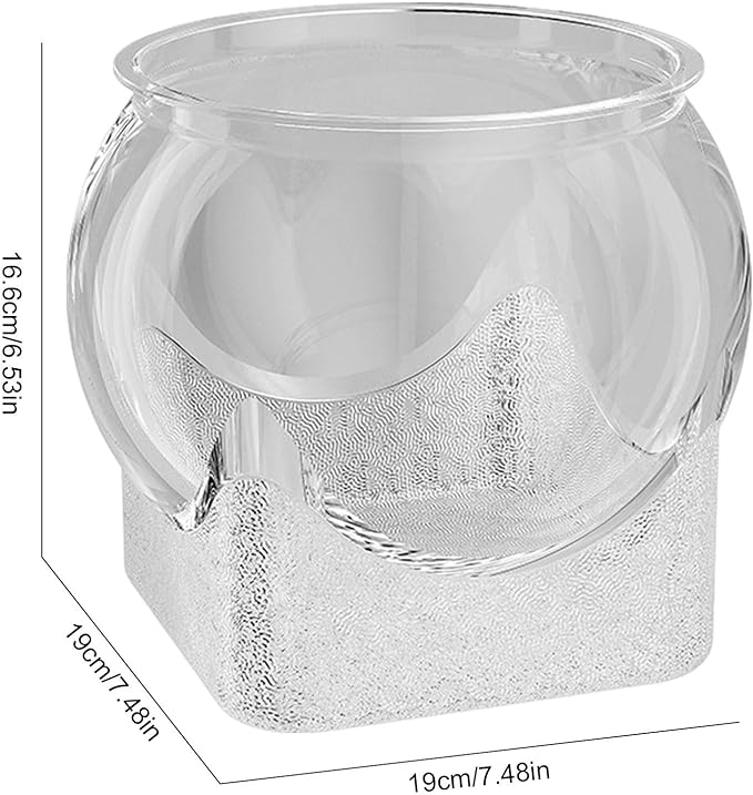 Fish Bowl P-lastic Aquarium with Clear Clarity, Shatterproof Round Betta Fish Tank Home Décor, Desktop Aquarium for Betta Fish/g-oldfish